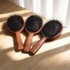 Golden Sandalwood Natural Bristle Hair & Scalp Massage Cushion Comb for Women