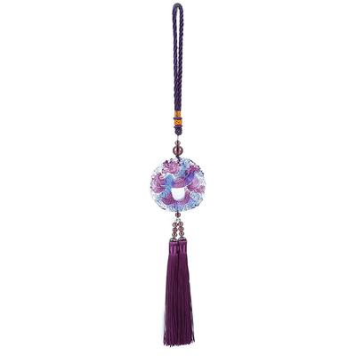 HAMILO Lápis Lazúli Dragão de Vidro Feng Shui Boa Proteção de Nó Chinês Enfeite Pendurado para Carro ou Casa Amuleto Roxo, Item, Sorte, Mal, (1