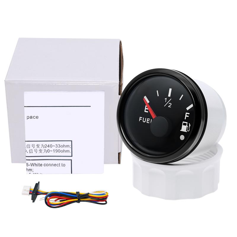 4-20mA 52mm Fuel Level Gauge with Alarm Flashing Current Signal Oil Tank Meter Indicator Waterproof Red LED for Car Boat Custom