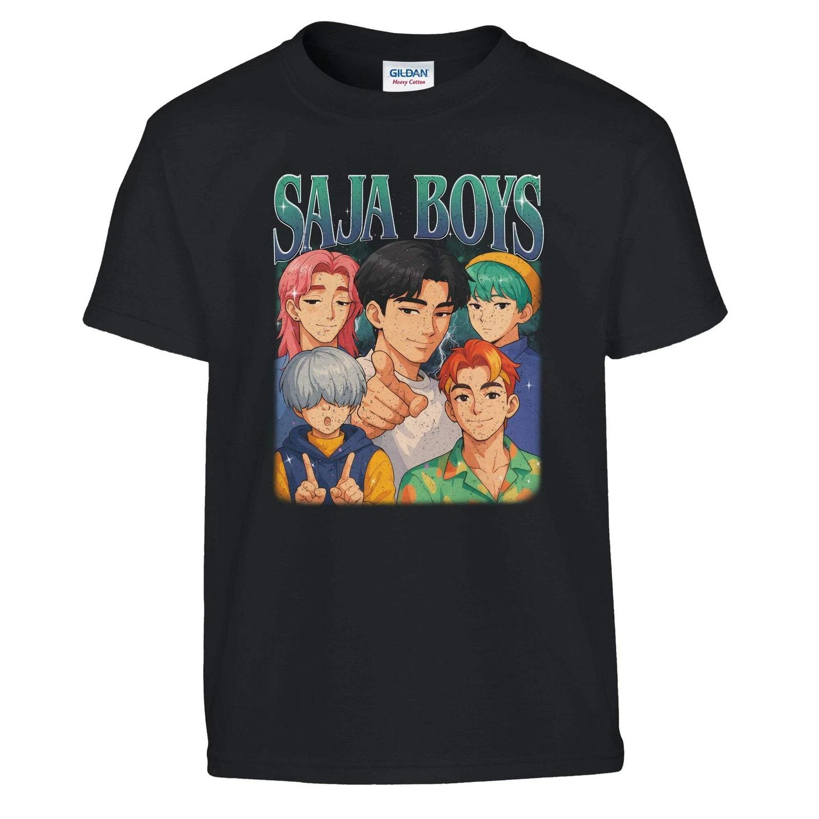 SAJA BOYS Kpop Demon Hunter T-Shirt | Unique Graphic Tee Gift for Fans S