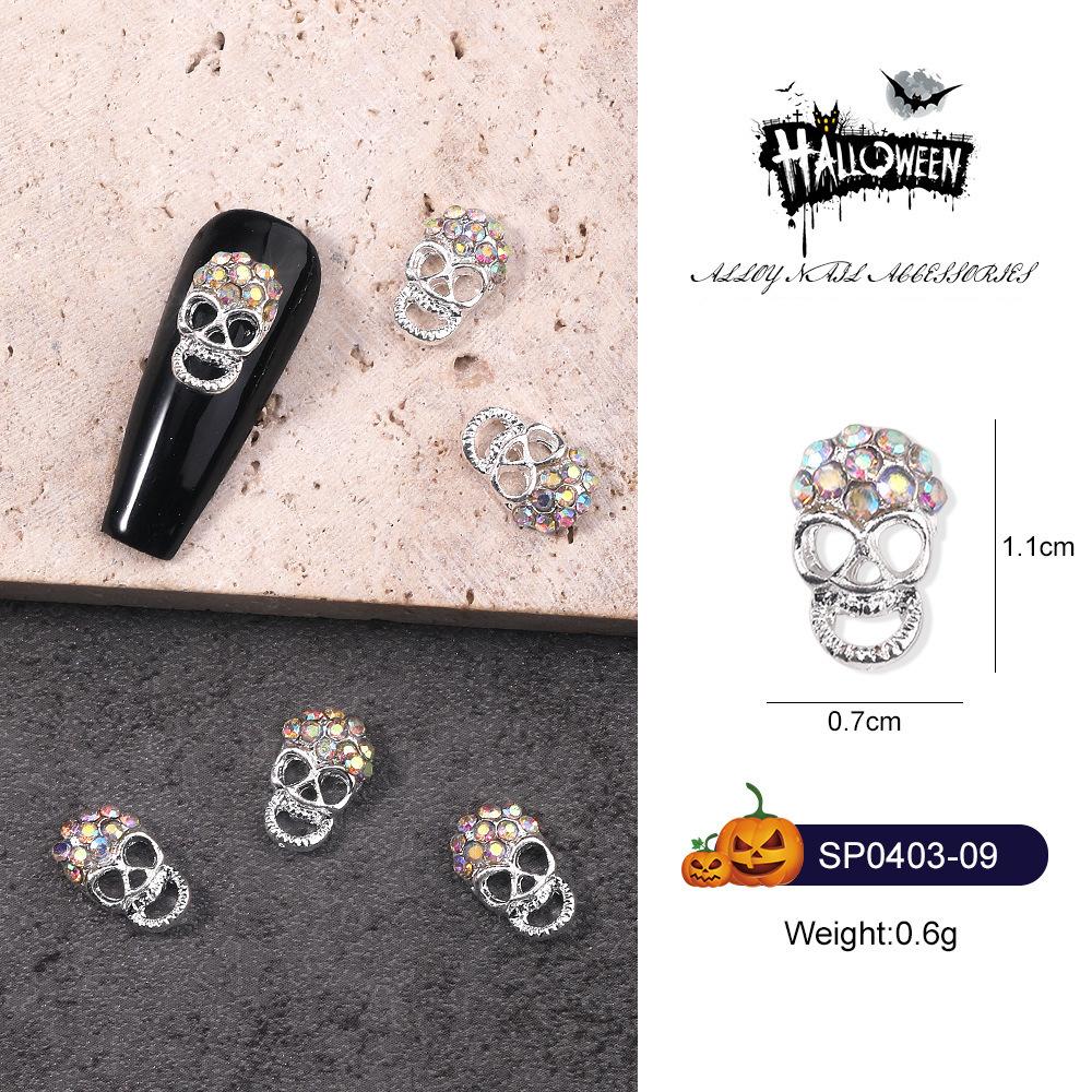1PCS Pumpkin Skull Bat Nail Art Parts Retro Punk Style Alloy Finger Nail Charms Metal DIY Nail Art Decoration Accessories