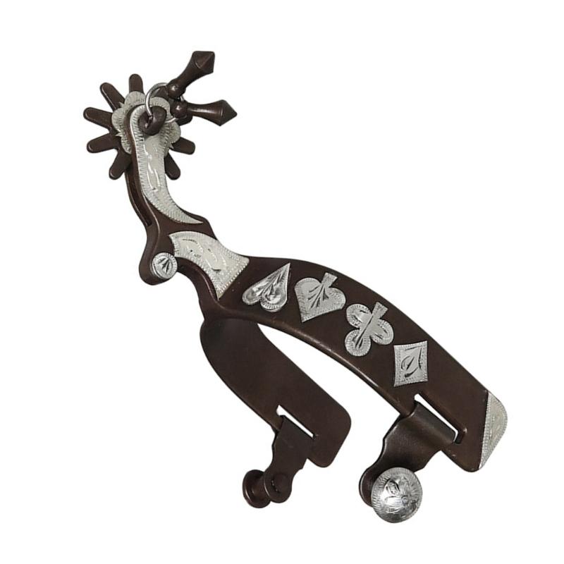 Western Horse Horsemanship Spurs Solid Metal Antique Styles Spurs Decorative German Silver Plated Bronze Spurs