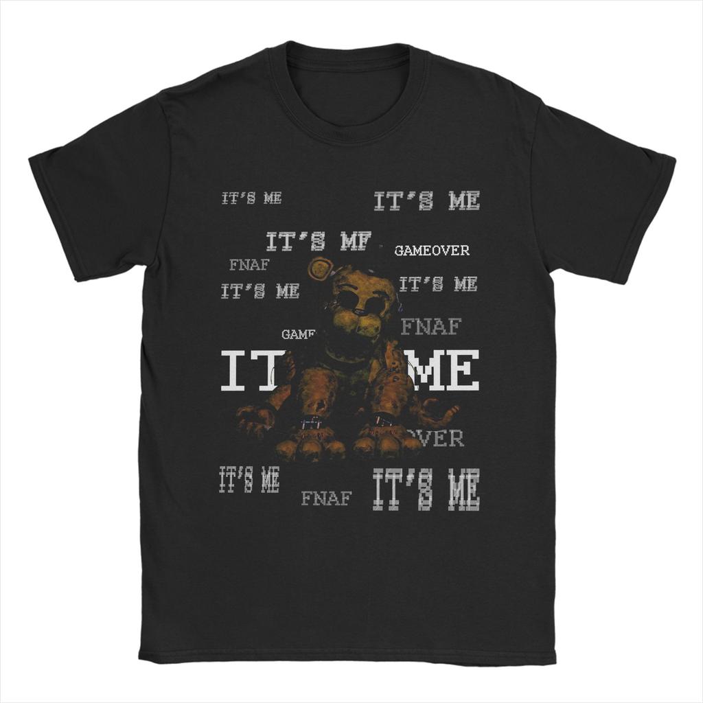 2026 New Mens Short Sleeve Casual Cotton T Shirt Five Nights at Freddys Graphic Printed FNAF Game Character Trendy Tee Top