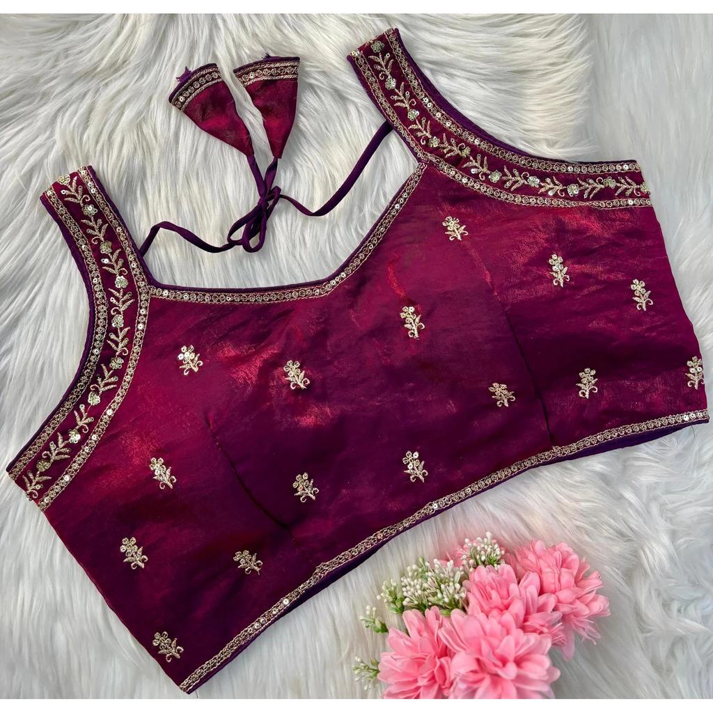 Indian Women's Silk Blend Sleeveless Blouse Bollywood Party Wear Ethnic Choli