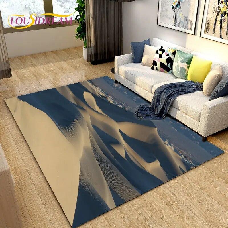 Nature Scenery Desert Sand Area Rug Large,Carpet Rug for Living Bedroom Sofa Doormat Decoration,Children Play Non-slip Floor Mat