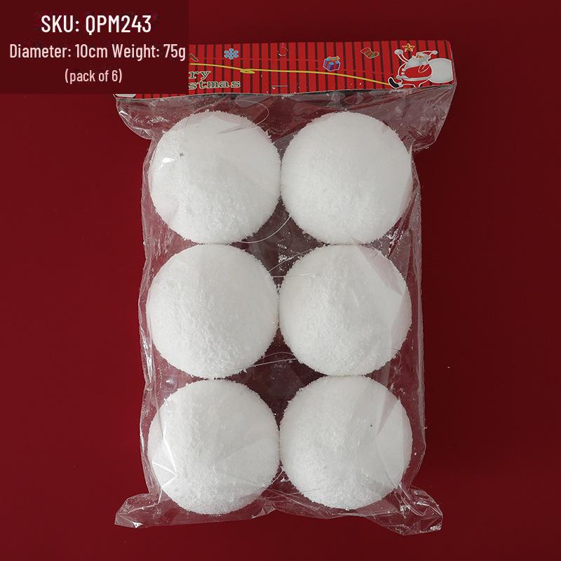 

Рождественские снежки из белой пены (4-10см) для украшения елки 10cm (6 pieces)