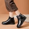Winter Women Genuine Leather Waterproof Warm Non-slip Ankle Boots Women Soft Outdoor Casual Flat Shoes Mother Warm Snow Boots