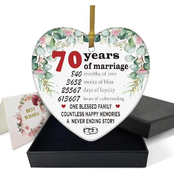 REWIDPARTY 50th Wedding Anniversary Ornament 50th Anniversary Tree Gifts Happy 50th Anniversary Keepsake Married Anniversary for Couple Gifts 3"