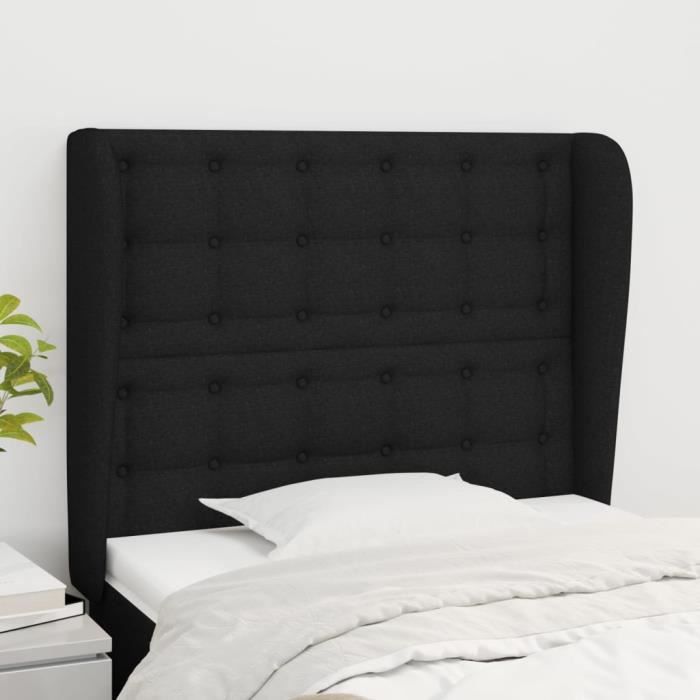 VidaXL Headboard with Ears Black 83x23x118-128 Cm Fabric3118366