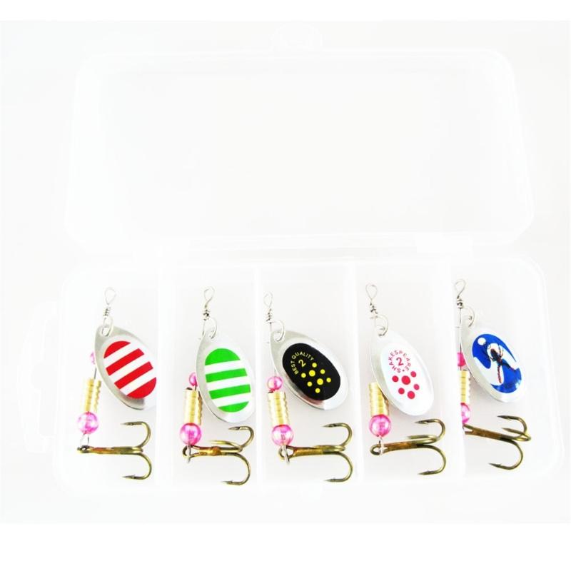 10Pcs Fishing Spinner Swimbaits Set for Saltwater and Saltwater Sequins Lures Set Spoon Steel Treble Hook Spinner Baits