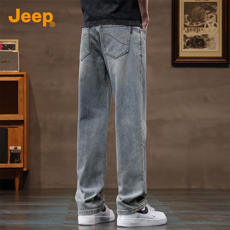 Jeep Men's American Style Relaxed Straight Fit Elastic Jeans