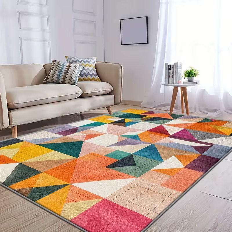 Nordic Abstract Geometric Carpet, Non-Slip and Easy-to-Clean Living Room Rug, Indoor Area Mat, Home Decor