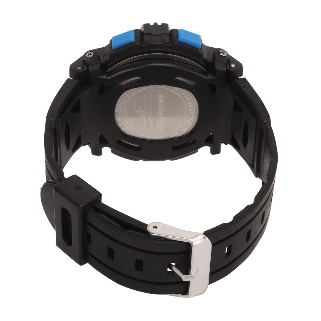 Men's Multifunction Digital Sports Watch, 50M Water Resistant, with Luminous Alarm, for Swimming and Running (Black and Blue)