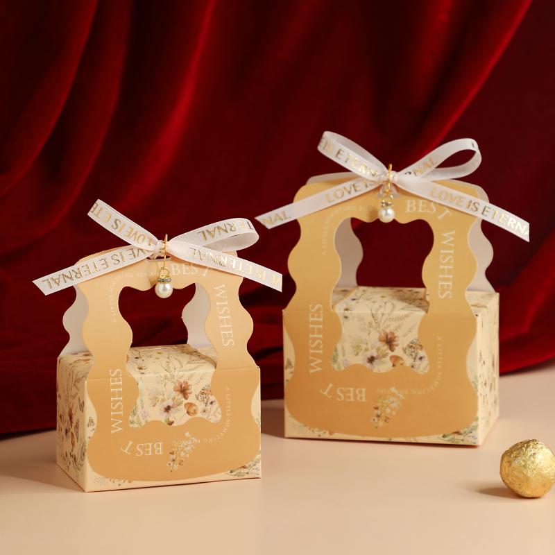 Creative Wedding Favor Candy Gift Box Set with Thank You Bag