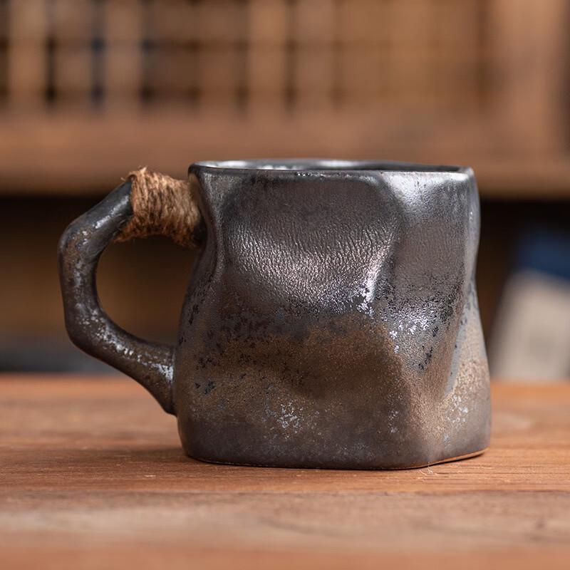 

OLOEY Rustic Ceramic Coffee Mug with Rope Handle