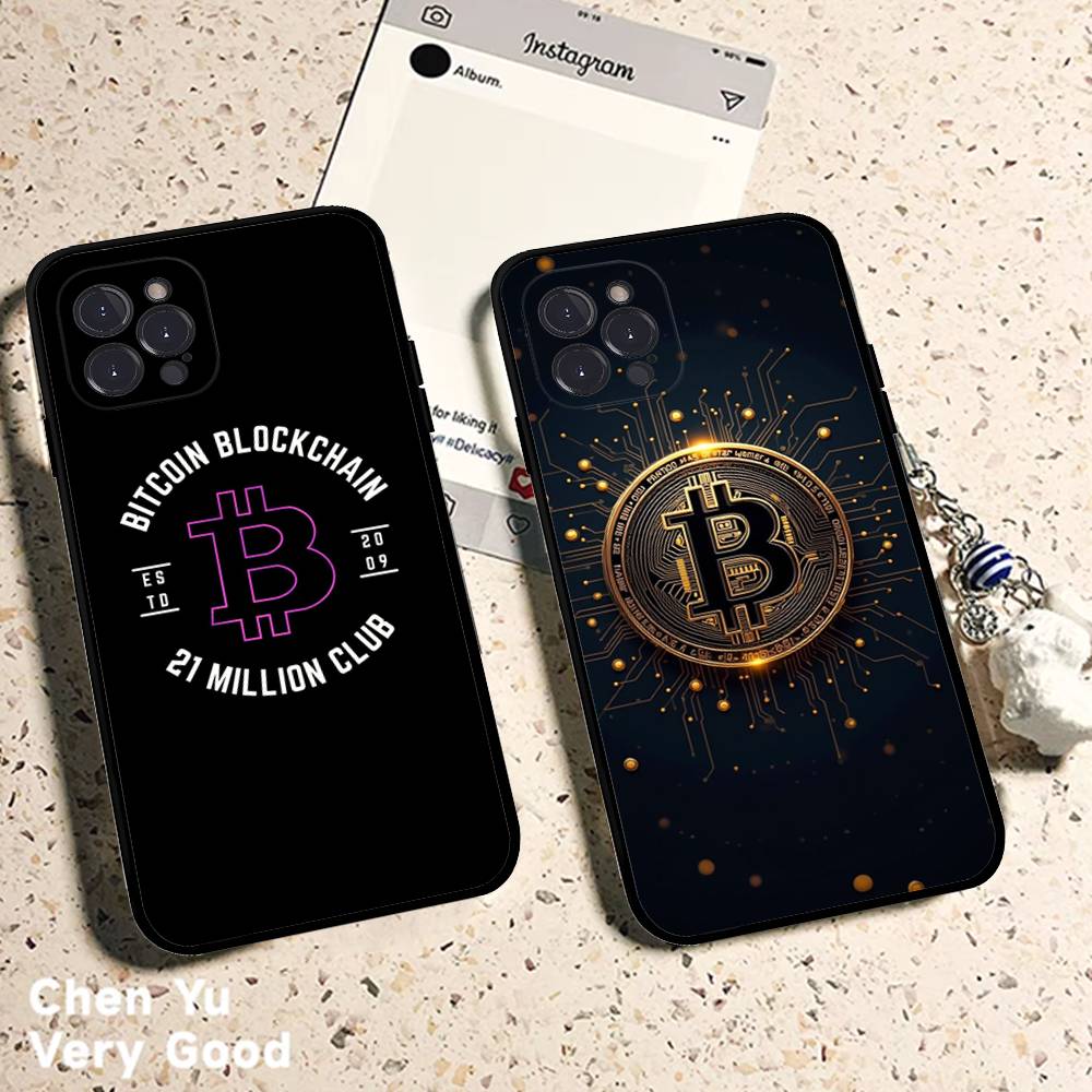 Bitcoin Phone Case For IPhone 17 16 15 14 13 12 11 Pro Max Plus Mini Silicone Black Cover