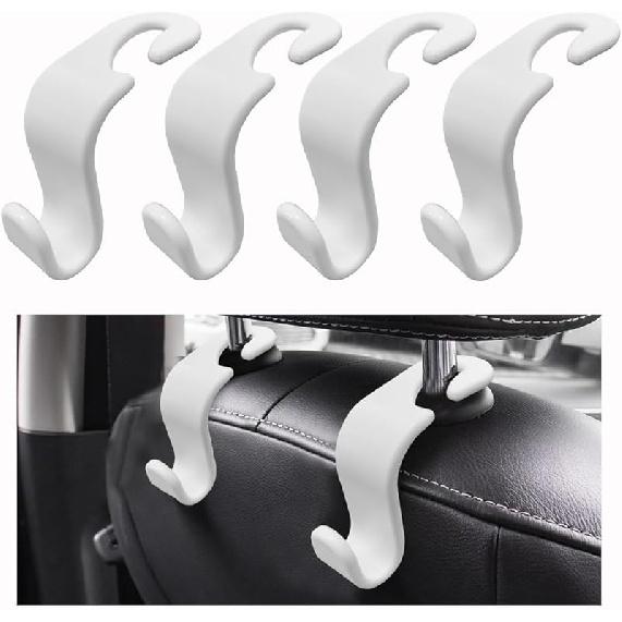 

4 крючка для подголовника автомобильного сиденья, органайзер для хранения крючка на заднем сиденье автомобиля, для кошелька, пальто, сумки для хранения зонтика, внутренние автомобильные аксессуары(синий) белый