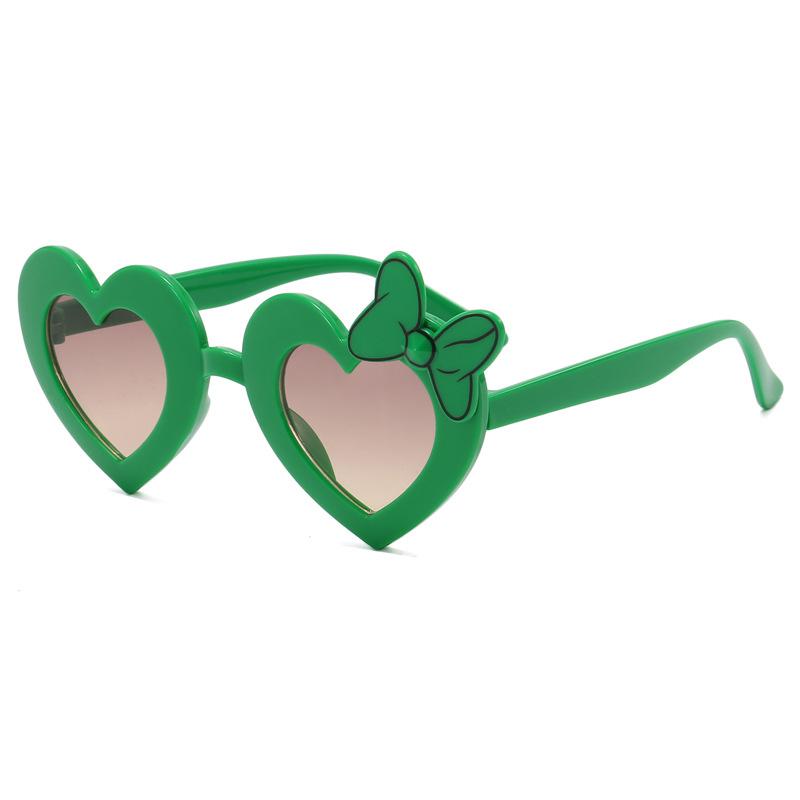 

Children S Cartoon Sunglasses, Blackout, Sunscreen, Cute Sunglasses, Girls Baby Love Bow, Toy Glasses. зелёный