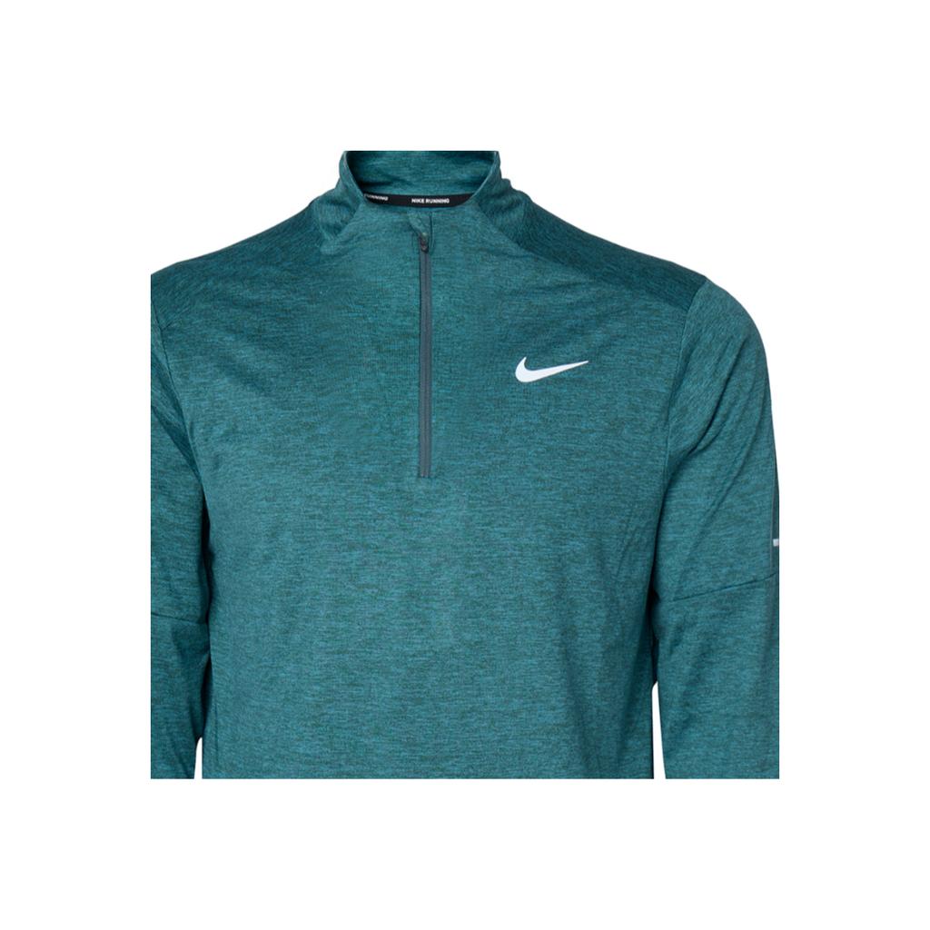 Nike Dri-Fit Element Langermet T-skjorte med Halv Glidelås og Trykk Herre Topper Fade-Gran-Grønn DD4757-309