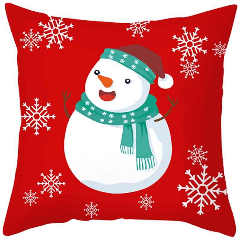 Christmas Series Patterns Throw Pillow Cover With Short Plush Print For Living Room Sofa Decoration Cushion Cover Pillow Covers