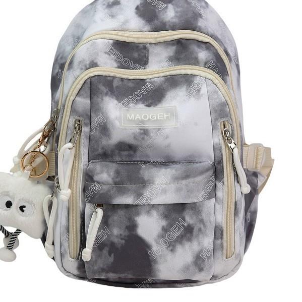 Schoolbag New High-value, Fresh and Sweet Literary Tie-dye Backpack, Lightweight Spring Outing for Junior High School Students, Mountaineering