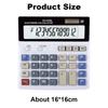 Nova Calculadora de Mesa Financeira Multifuncional de 2 Vias com Alimentação, Botões Grandes para Escritório, Display Inclinável Grande