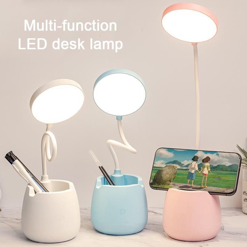 

Desk Lamp for Home Office Dorm USB LED Desk Light with Pen Phone Holder
