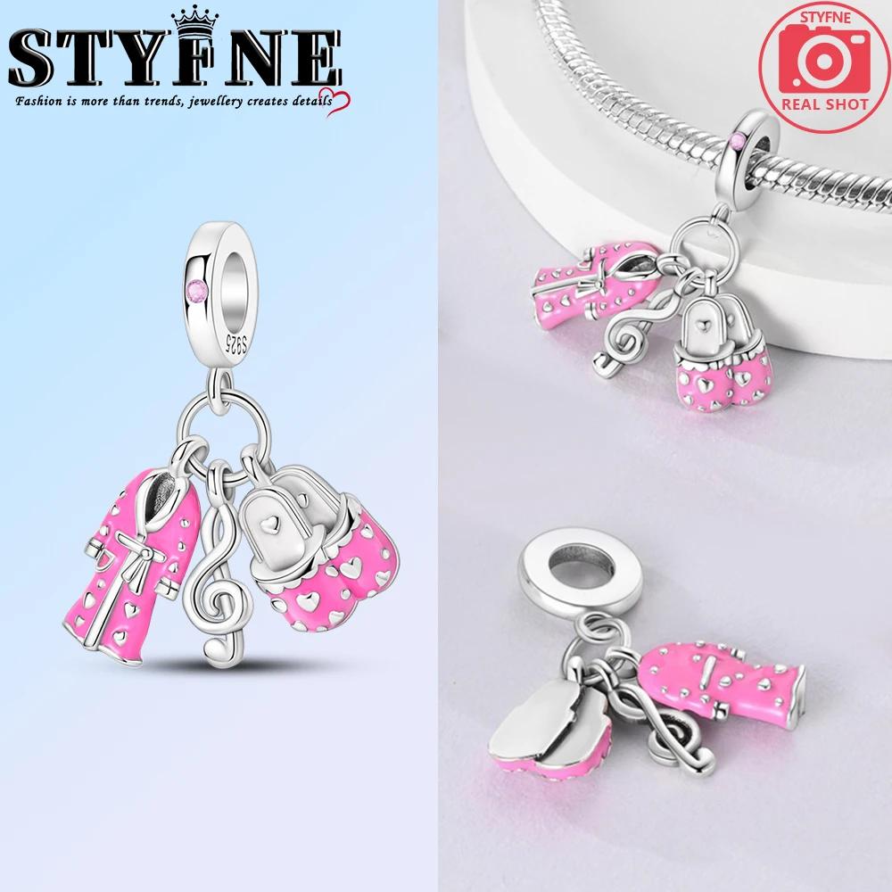 Exquisite Copper Ballet Dance Shoes High Top Canvas Shoe High Heels Charms Beads Fit Diy Bracelet Fine Birthday Jewelry Gift