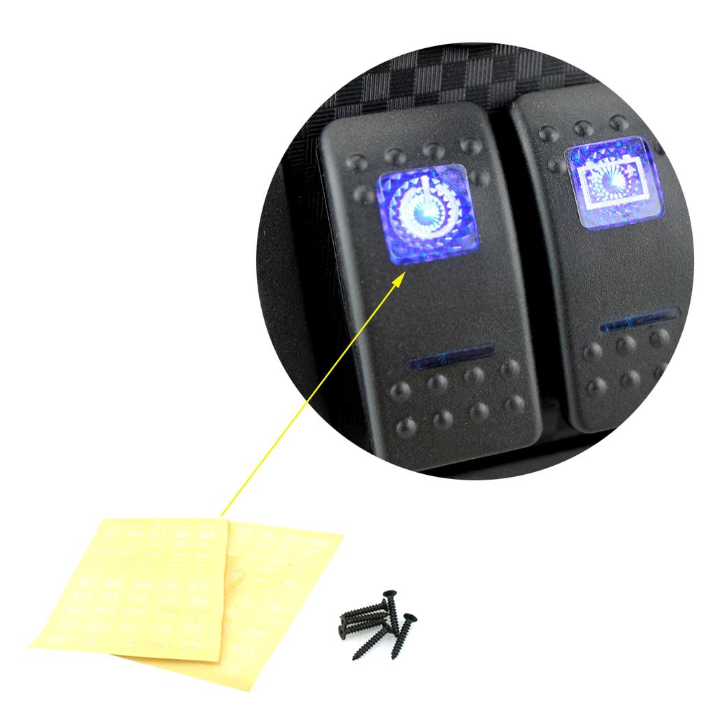 Gang Circuit LED Car Marine Waterproof 5 Pin Boat Rocker Switch Panel with Fuse Dual USB Slot + Power Socket Breaker Voltmeter