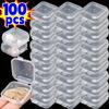 Großhandel Mini Square Aufbewahrungsbox Transparent Kunststoff Flip Cover Kleine Fall Pille Schmuck Ohrringe Staubdichte Aufbewahrung Pack Boxen
