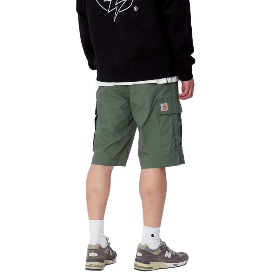 Carhartt WIP Badge Patch Zipper Solid Color Straight Leg Cargo Shorts Men shorts Green I028246-29N-02