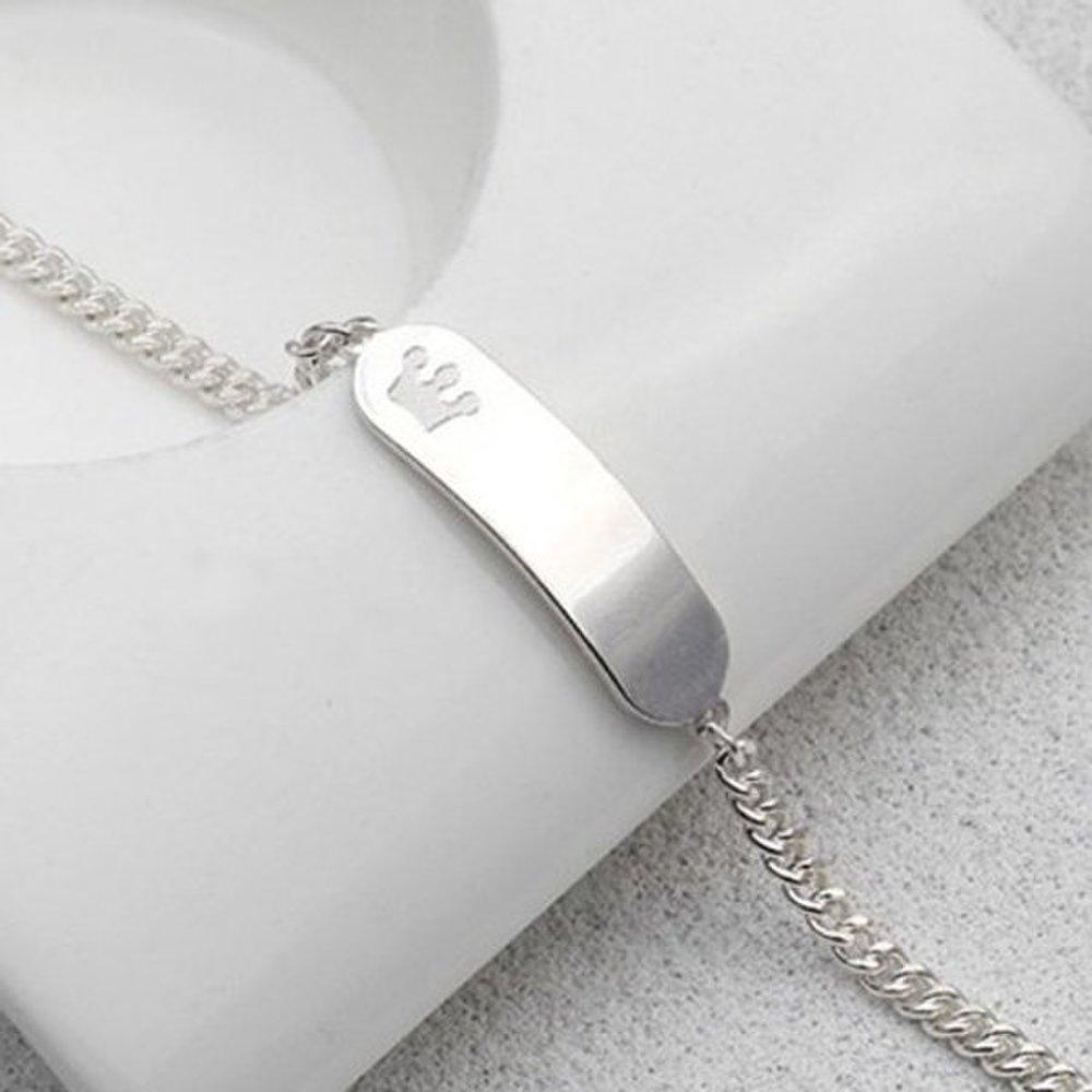 [As Little] Baby Silver Bracelet Children's Silver 925 Stone Gift Crown Chain