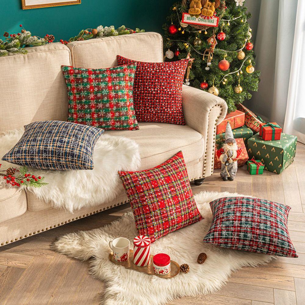 

INS Style Throw Pillowcover Snowflake Pattern Cushion Cover Christmas Pillowcase Sofa/Bed