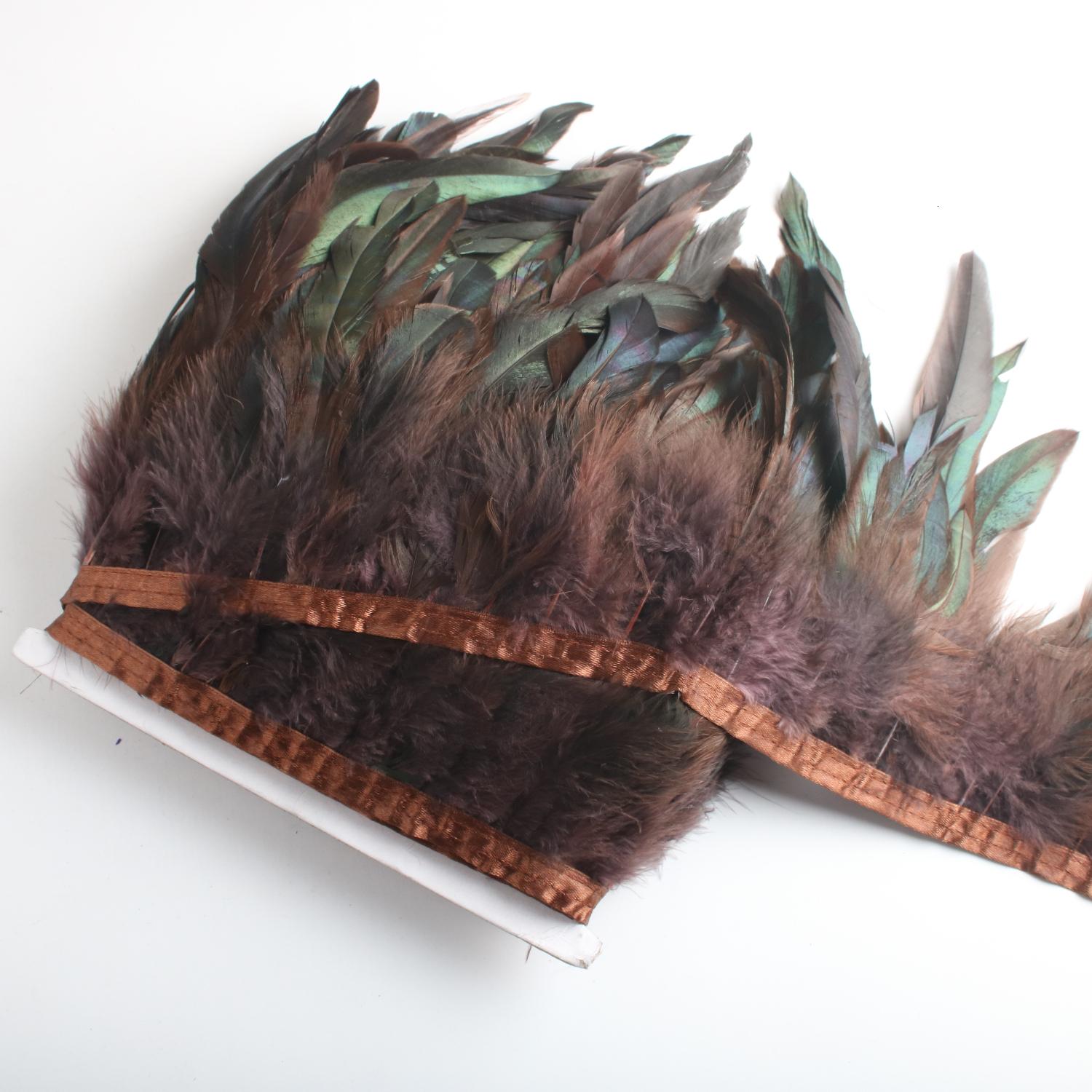 

13-18CM Natural Chicken Rooster Tail Feather Trims Wedding Dress Skirt Party Clothing Decoration DIY Craft Feathers 1yards