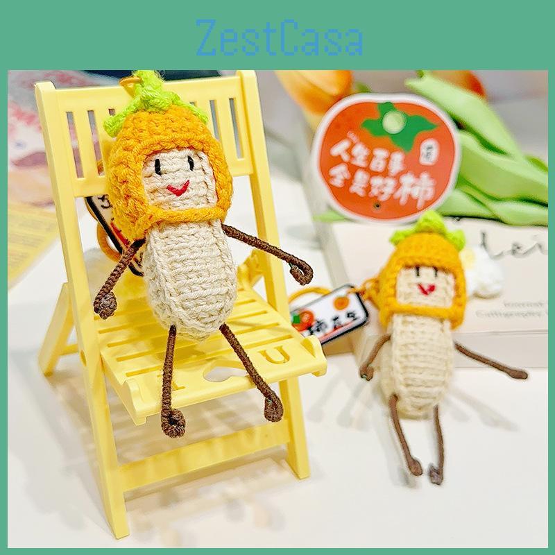 Head Peanut Persimmon Toy Craft Felt Keyring Featuring Small Decorate Pendant