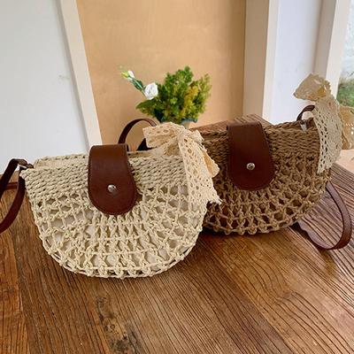 Bolsas de Vime de Verão Mulheres Sela Palha Bolsa de Ombro Tecida à Mão Bolsa Transversal Bolsas de Senhora Boêmia Viagem Clutch Bolsa de Praia
