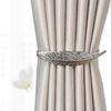 Elk Feather Curtain Tieback Elastically Leaf Peacock Peony Curtain Rope Holder Hooks DIY Stretchable Curtains Tie Backs