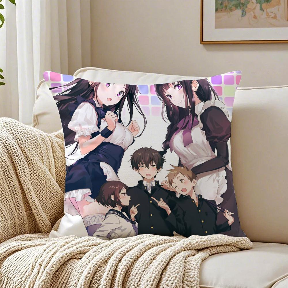 Smart Mysig Japansk Anime HHyouka Kuddfodral Örngott Antikvalster Vardagsrum Soffa Dekor Kudde Rum
