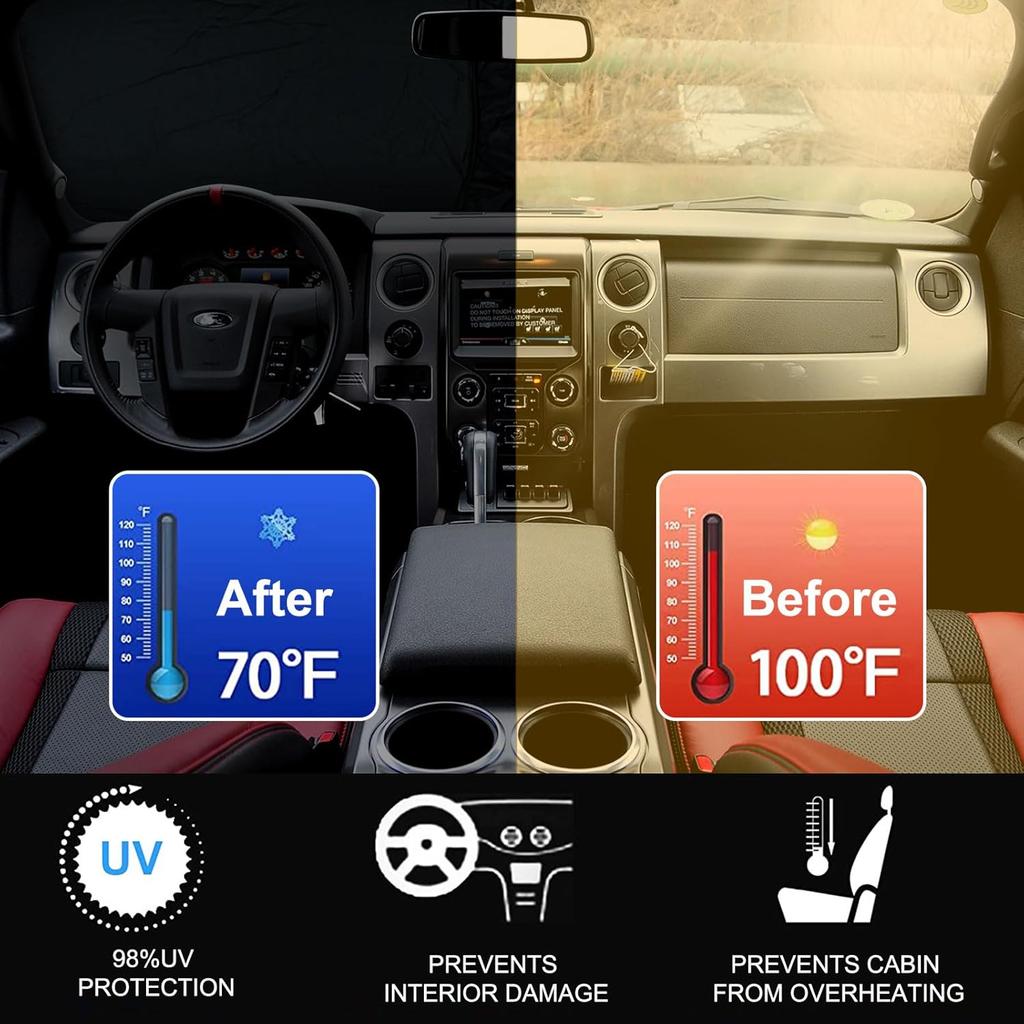 Car Windshield Sun Shade Cover for Ford F150 2009-2014 Front Window Sun Shade Visor UV Block Shield Cover