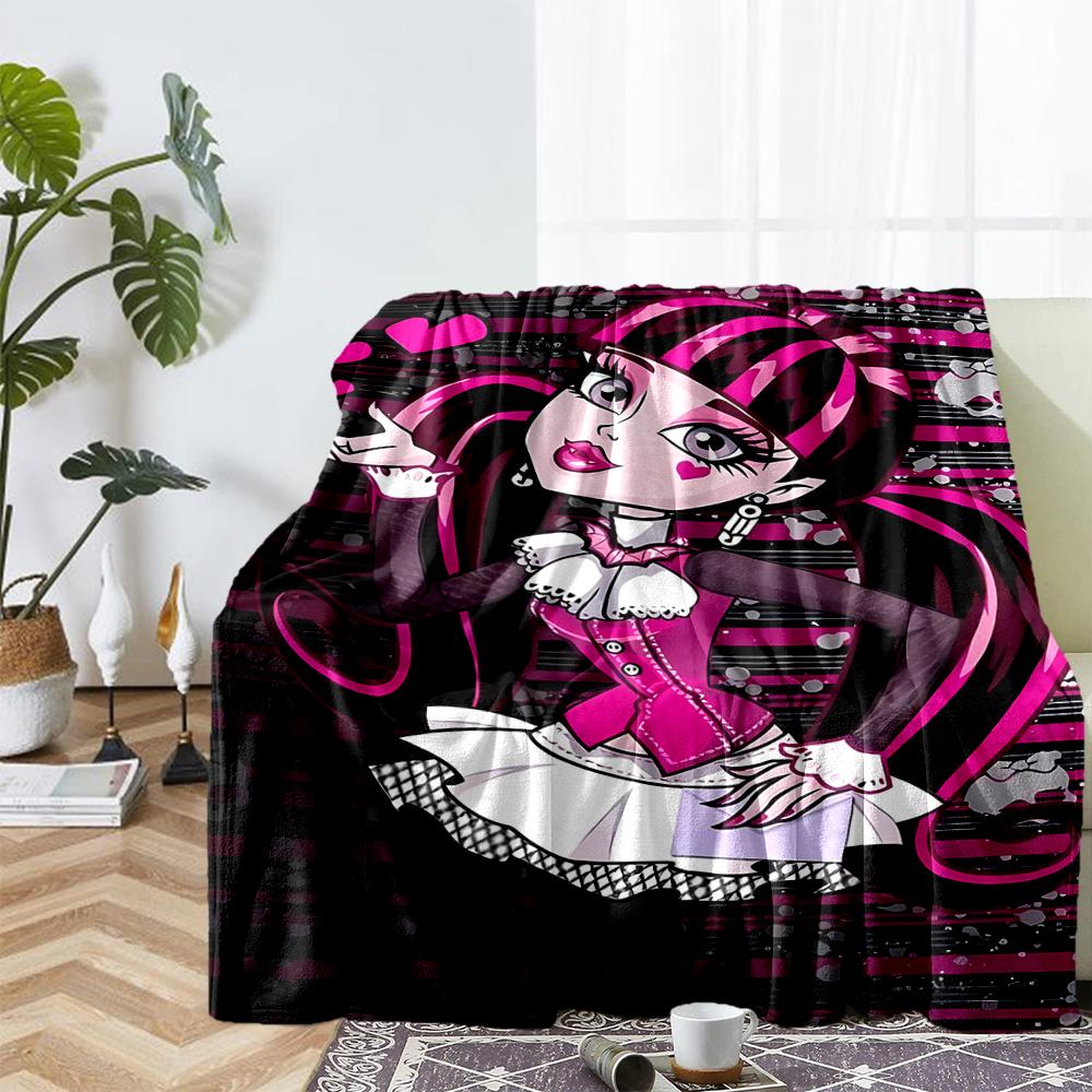 Monster High Theme Printed Blanket - Perfect for Couch, Bed, Travel & Outdoor Use | Machine Washable, Cozy & Durable.