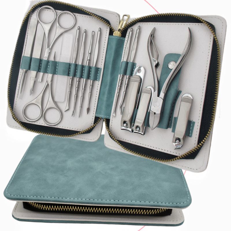 2025 New Hotsale Professional 4-Piece Mini Manicure Set Stainless Steel Nail Kit for Beginners with Leather Case