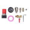 0-180 PSI Air Compressor Regulator with Gauge, European-Style Cast Iron, Precise Adjustment, 4-Hole, 4-3/8" Ball Valve for Pneumatic Tools
