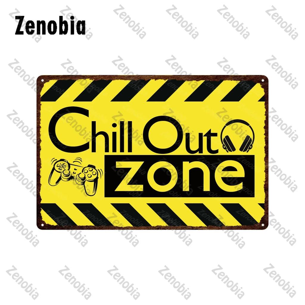 Fun Chill Out Zone Metal Signs Tin Signs Metal Posters Home Decoration Wall Stickers Chill Out Area Retro Tin Plate Wall Decor