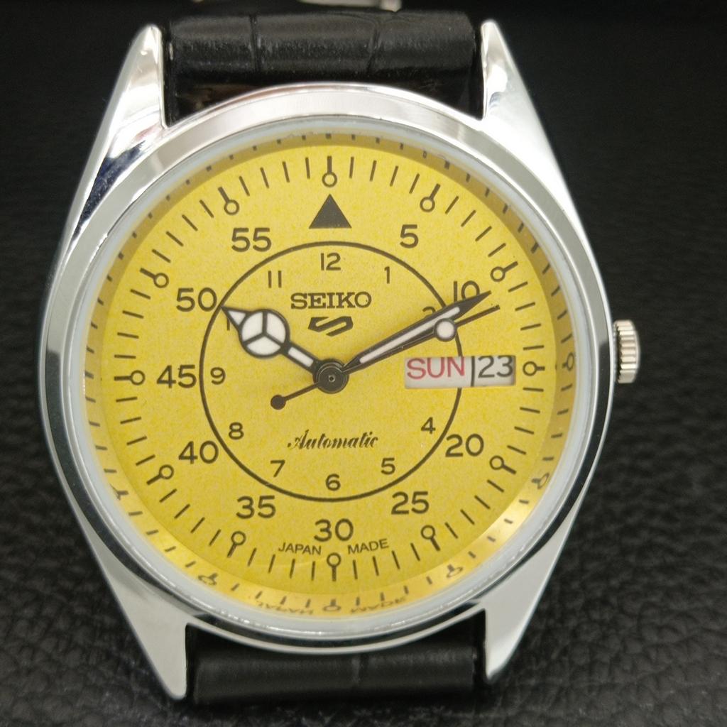 JAPAN VINTAGE REFURBISHED SEIKO 5 AUTOMATIC 6309A MENS YELLOW WATCH a442262-1