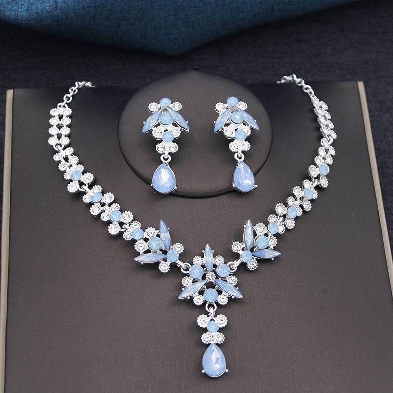 3Pcs Bridal Crown Jewelry Sets Luxury Tiaras and Earrings Necklace Set for Women Bride Wedding Dress Crown Sets Prom Gifts