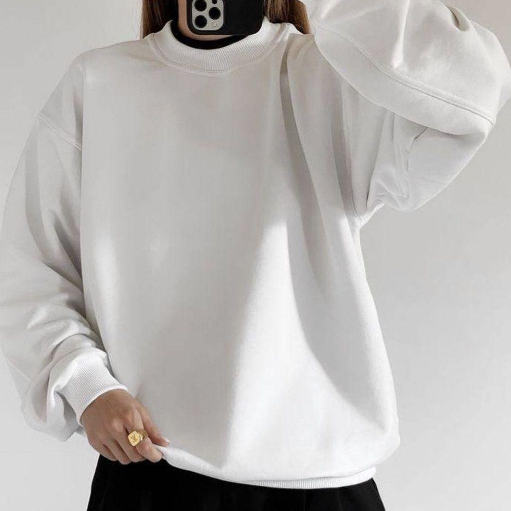 Women's Oversized Sweatshirts Crewneck Casual Lounge Spring Fall Outfits Basic Loose Fit Long Sleeve Pullover Tops for Women Soft Workout Sweatshirt