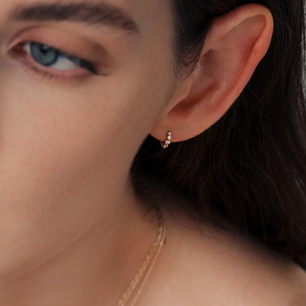 Lunne 14K Diamond Milky Way One-Touch Earrings (14K Gold) #Lce11
