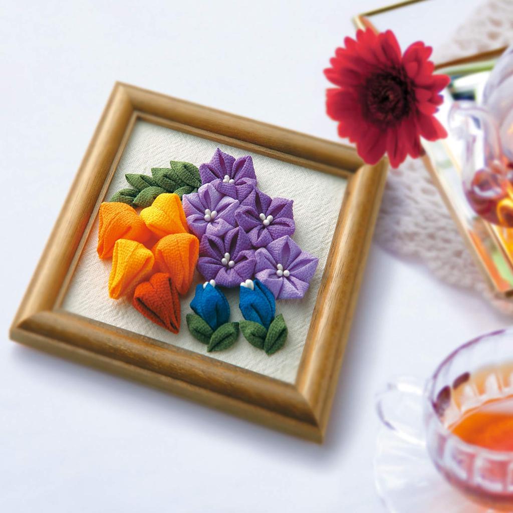 Olympus Tsumami Zaiku Kit Flower Bouquet with Wooden Autumn Frame, TZ-16