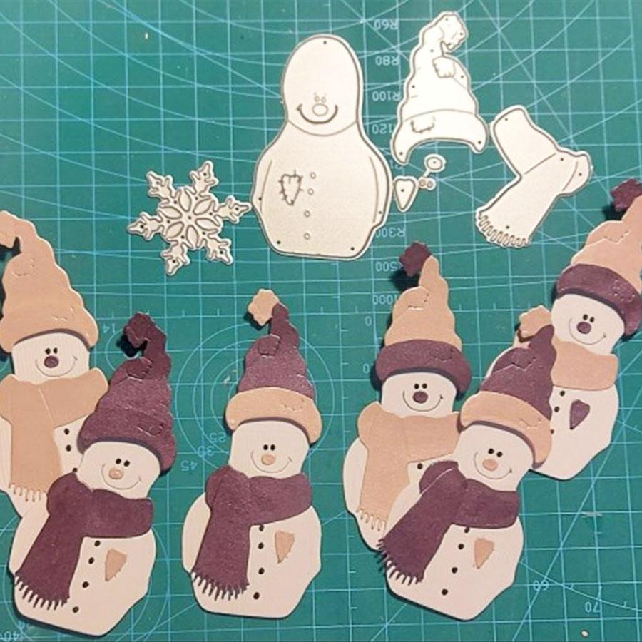 2pcs/set Christmas Snowman Metal Cutting Dies Stencil for DIY Scrapbooking Photo Album Embossing Paper Cards Crafts Diecuts
