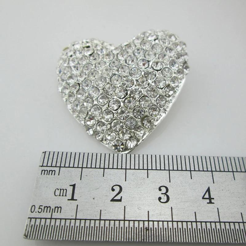 5 pièces Gros Boutons Métal Strass Cœur à Tige pour Vêtements DIY Couture Bouton Décoratif Fournitures d'Artisanat